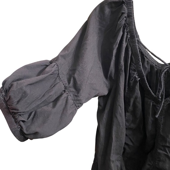 Daily Practice Anthropologie Black Comfy Mini Dress Balloon Sleeve Medium - Picture 4 of 9